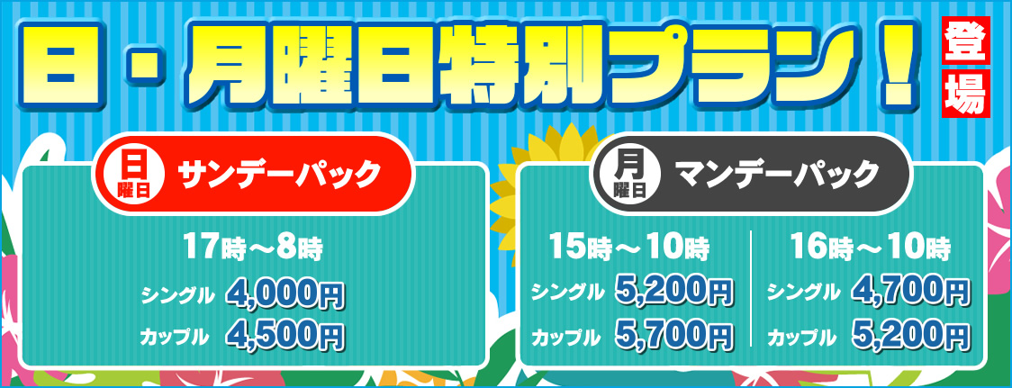 日・月曜日特別プラン
